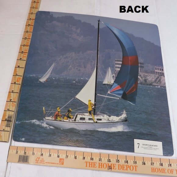 Vintage 80s Corn & Sailboat, Educational Poster thick cardboard farm - Picture 5 of 6